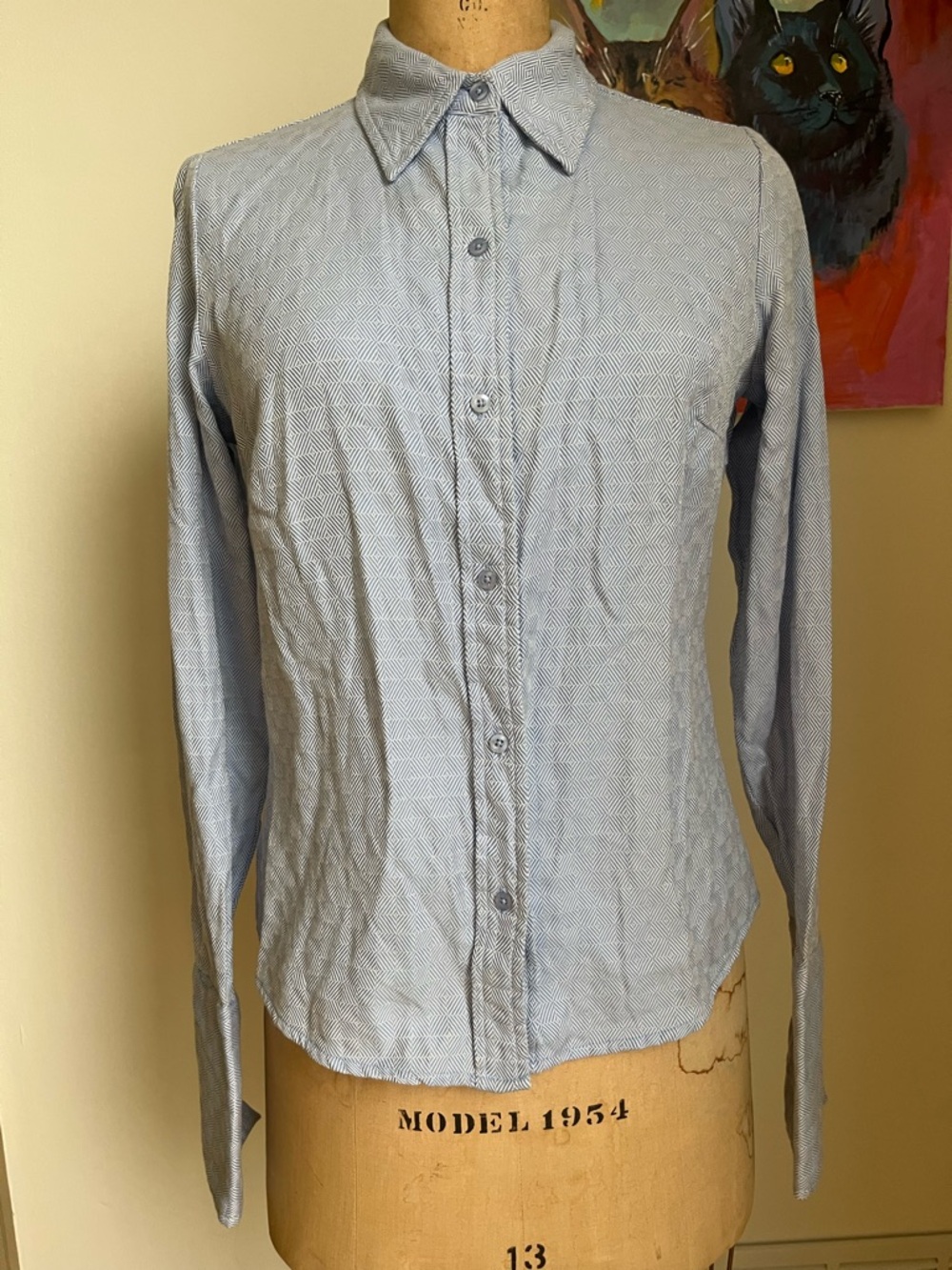 Merona Light Blue/White Herringbone Dress Shirt